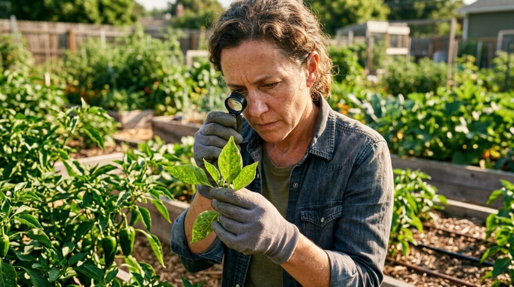 Teia fina nas folhas: como identificar ácaro-rajado e salvar seu pimentão em 2 semanas