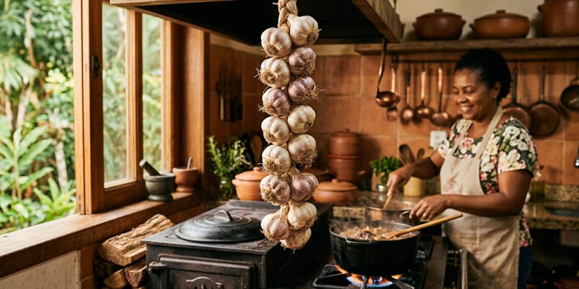 Alho pendurado na cozinha: propriedade científica que avós brasileiras sempre souberam