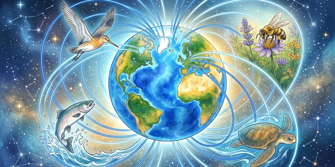Por que essa criatura consegue detectar campos magnéticos da Terra