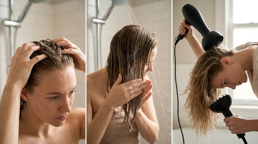 Porque quem tem cabelo fino deve evitar hidratação e shampoo pesado. É melhor usar shampoo suave para dar volume 