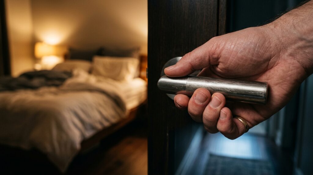 A psicologia sugere que pessoas que dormem do lado da porta não estão sendo controladoras — pode ser um instinto de proteção herdado