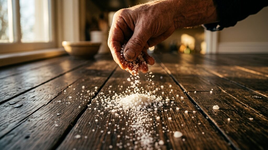 Sal grosso nos cantos de casa: a frase murmurada que promete 'prender' prosperidade