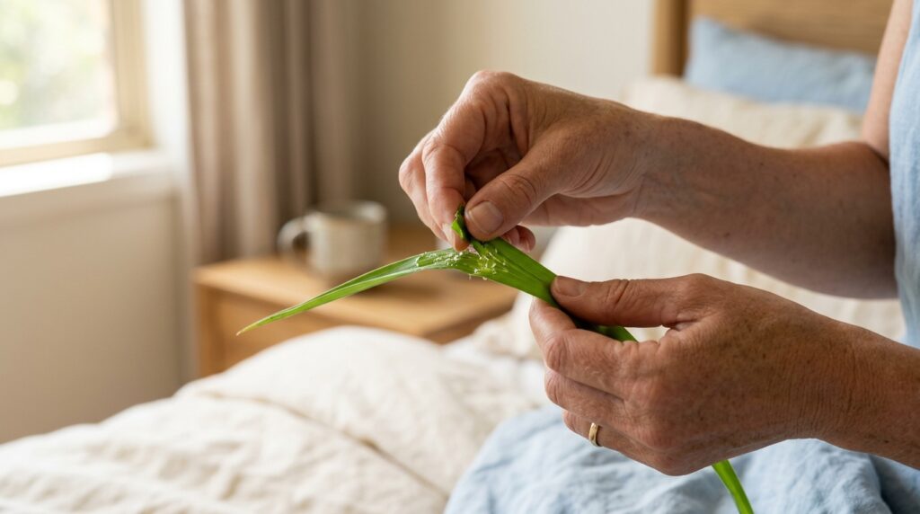 Hands_crushing_citronella_leaf_202607241948-1024x572 Citronela na janela do quarto: a planta que afasta mosquitos, perfuma o ambiente e protege contra a dengue