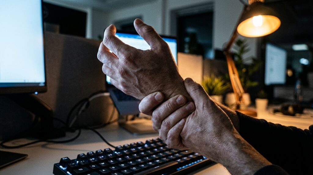 Dores nas mãos por digitação: o RSI que ninguém trata até ficar grave