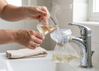 Calcário na torneira não sai com esponja: o truque do vinagre quente que dissolve a crosta em 30 minutos