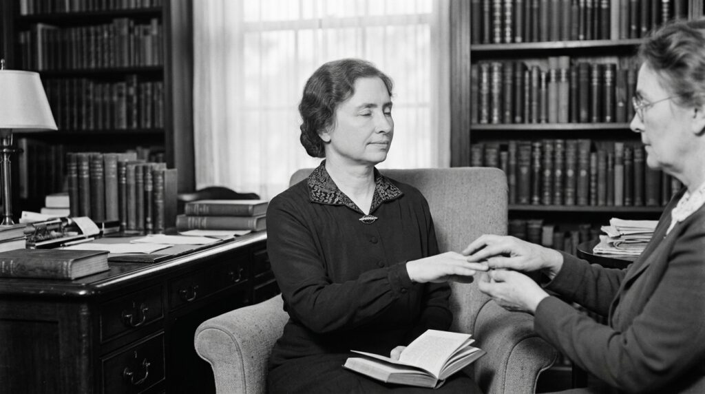 Frase de Helen Keller no dia: "A única coisa verdadeiramente limitadora é o medo. Acredito que se você não pode fazer uma coisa, deveria aprender." Uma reflexão sobre coragem e aprendizado em tempos de impossibilidade aparente