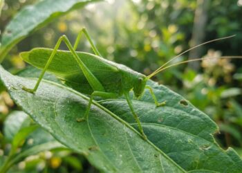 Se você encontrar este inseto verde camuflado perfeitamente na folhagem, nós lhe diremos o que isso significa e por que é algo bom