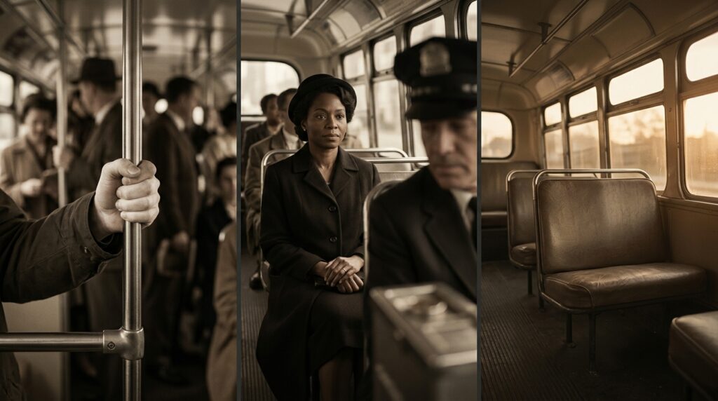 Rosa Parks, ativista pelos direitos civis: "Eu não fui a primeira a sofrer pela injustiça, mas talvez eu tenha sido a primeira a recusar silenciosamente a desistir."