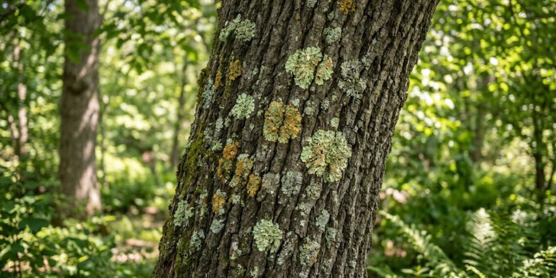 Se você encontrar estas manchas em tons de verde claro na casca da árvore, nós lhe diremos o que isso significa e por que é algo bom