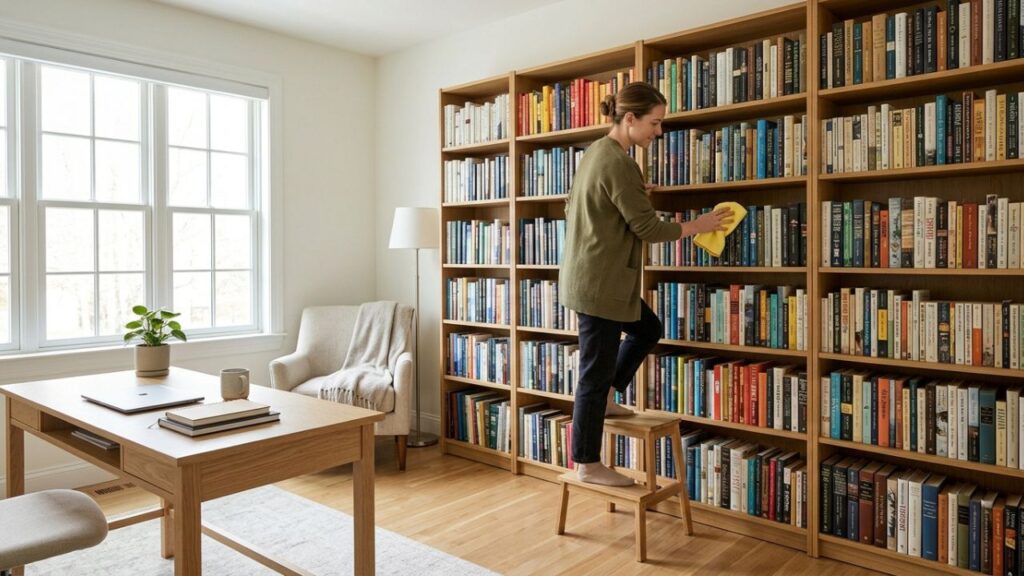 Livros-3-1024x576 Adeus ao pó acumulado no topo das páginas que causa crises de espirros e estraga a encadernação: a solução é usar ferramentas de cerdas macias para limpar o acervo com segurança