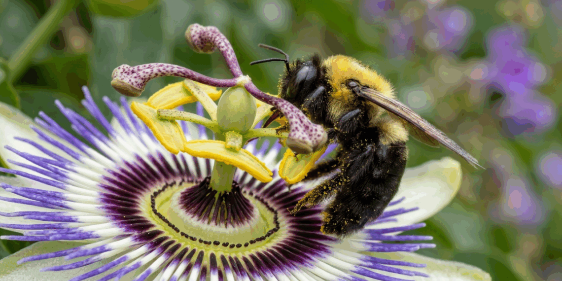 Se você ouvir este zumbido grave rondando a flor do maracujá de manhã, nós lhe contamos o que isso significa e por que é um bom sinal