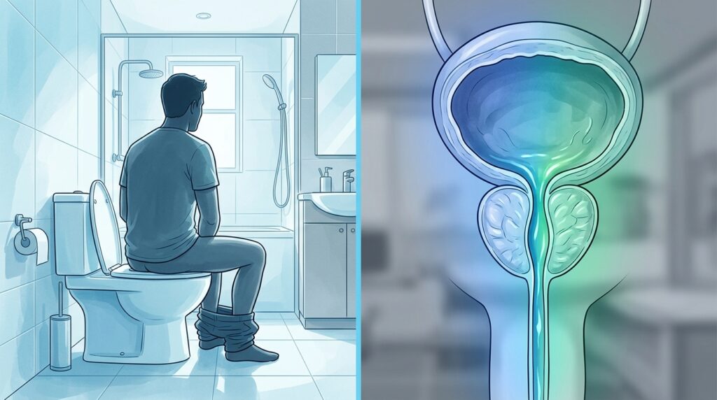 Urinar sentado ou em pé: qual posição esvazia melhor a bexiga e protege a próstata?