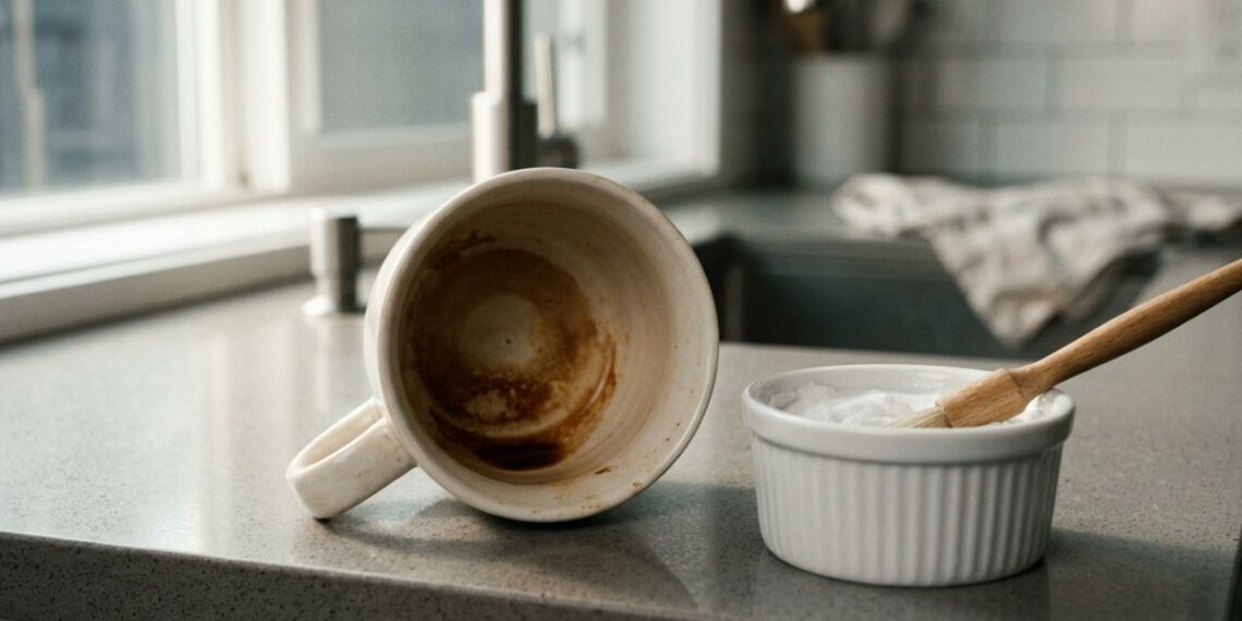 Manchas de café no fundo das xícaras: para que serve a pasta de bicarbonato e por que você deve fazer isso para clarear a cerâmica sem riscar o esmalte
