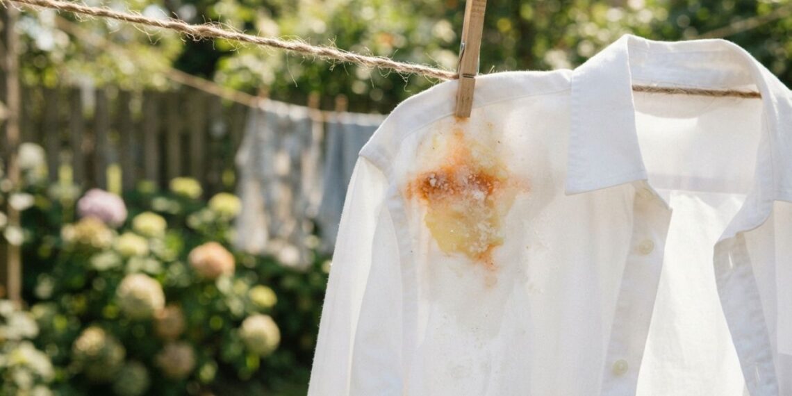 Mancha de ferrugem na roupa? Aprenda como remover o amarelado do tecido do jeito certo