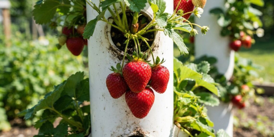 Como plantar morango em cano de PVC e ter colheita doce na janela de casa sem gastar nada, segundo especialistas
