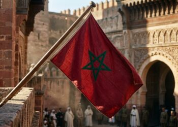 A bandeira de Marrocos é simples à primeira vista: vermelho profundo com uma estrela de cinco pontas