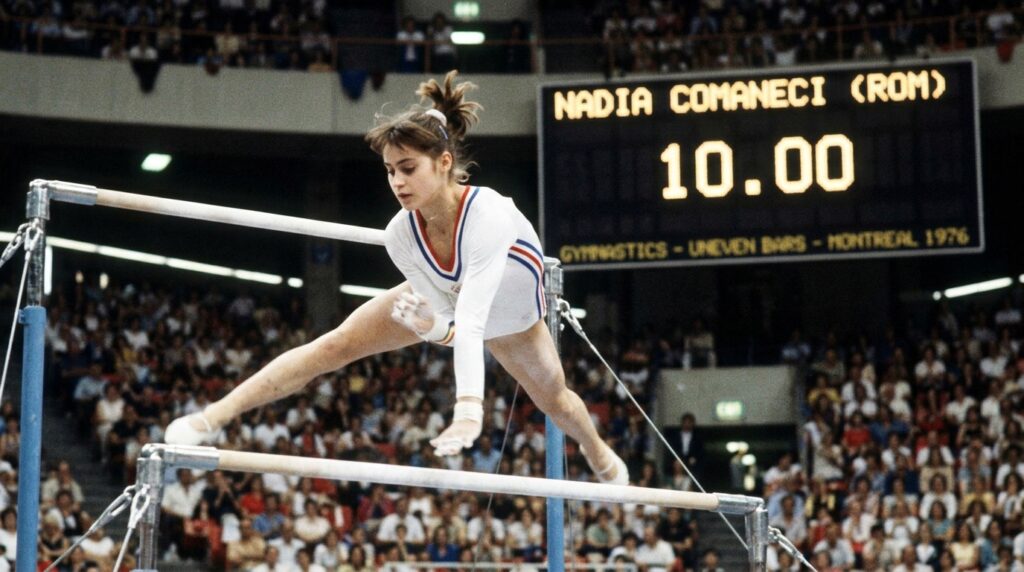 Frase do dia de Nadia Comaneci, histórica e visionária: "Quebrar barreiras começa quando você para de acreditar nelas." – Essa declaração mostra como os limites sociais só existem para quem deles acredita e por que os pioneiros não consultam impossibilidades antes de agir.