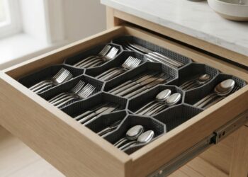 Adeus, gavetas bagunçadas de talheres: nova forma de setorizar com organizadores de colmeia deixa a cozinha funcional e vira tendência, segundo organizers
