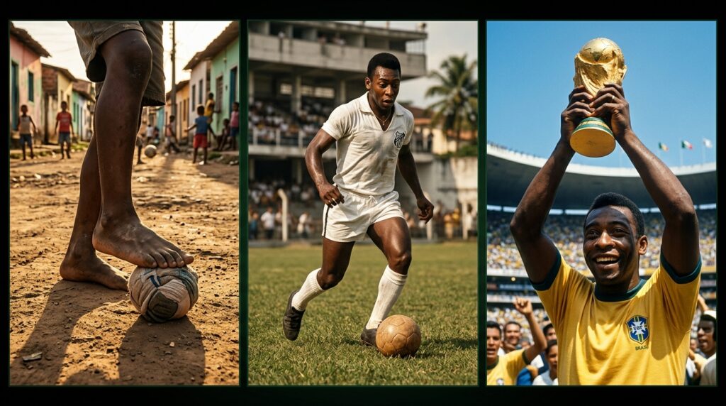 Frase do dia de Pelé: "Tudo é possível quando você tem foco, coragem e força de vontade." – A obsessão de Pelé traduzida em uma filosofia de vida e por que essas três coisas separavam o campeão do resto.