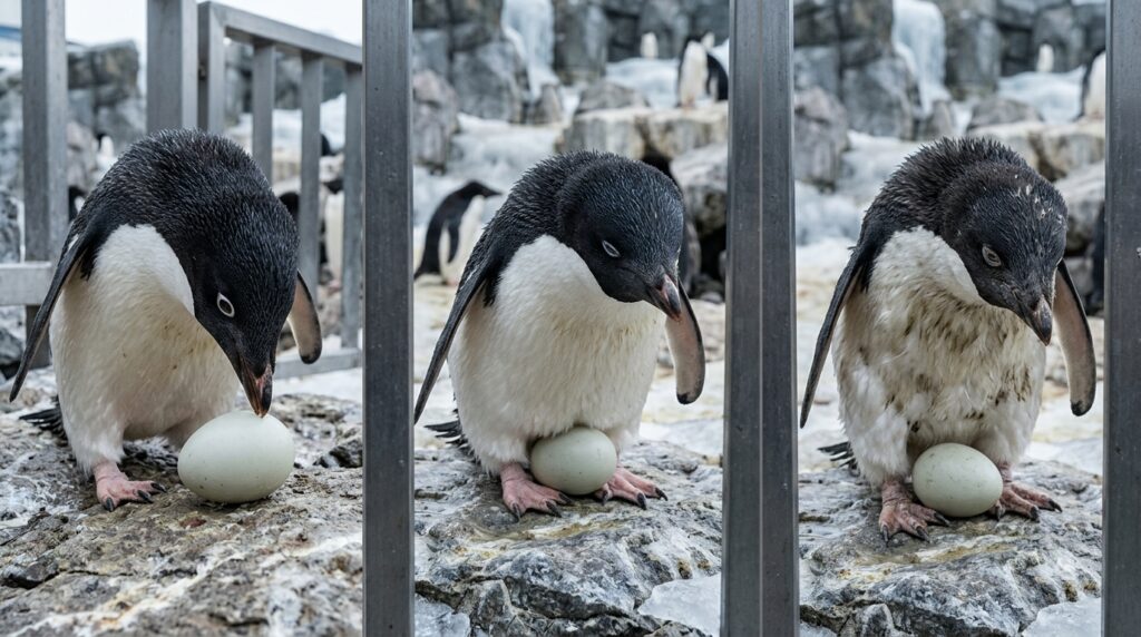 Pinguim macho que adota ovos de plástico: quando o instinto animal falha completamente