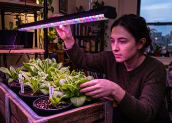Apartamento sem janela e luz natural? Alface cresce saudável e vigor com lâmpada LED 20W