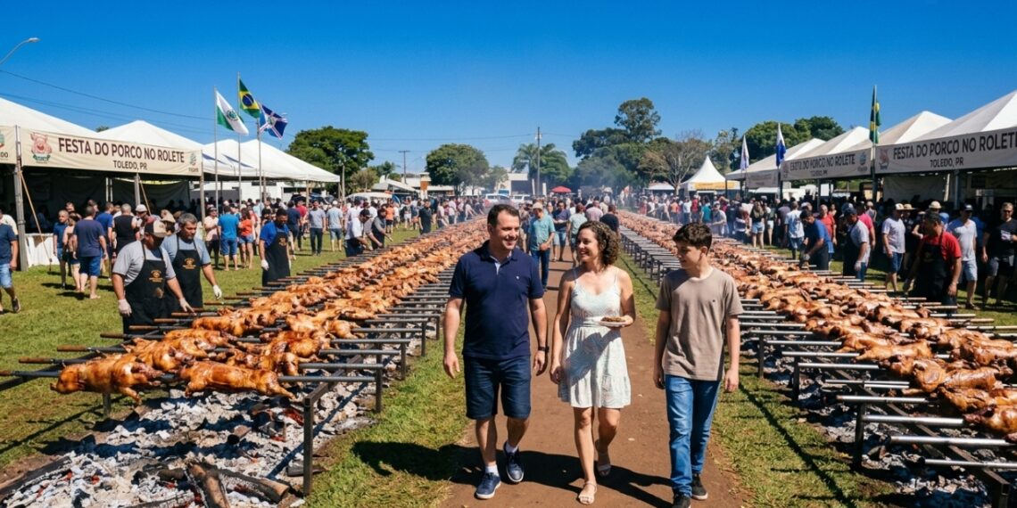 Centenas de assados simultâneos em espetos gigantes e o título de potência agrícola: a cidade paranaense que realiza um banquete monumental em setembro