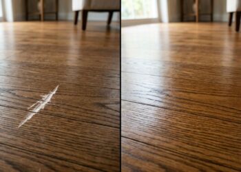Elimine riscos superficiais no piso de madeira sem lixar ou gastar com verniz: o truque da castanha que libera óleos naturais para camuflar marcas e renovar o brilho do seu revestimento de forma instantânea