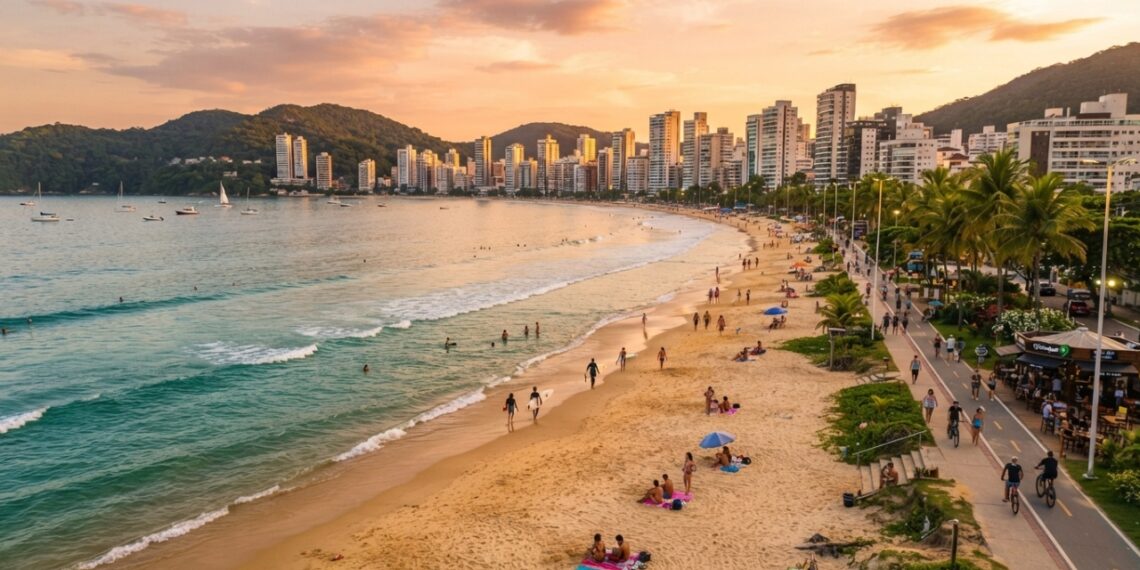 Mar azul e calçadão charmoso: a única praia do Brasil com padrão europeu ostenta 16 anos de prêmio internacional e o maior recorde do continente