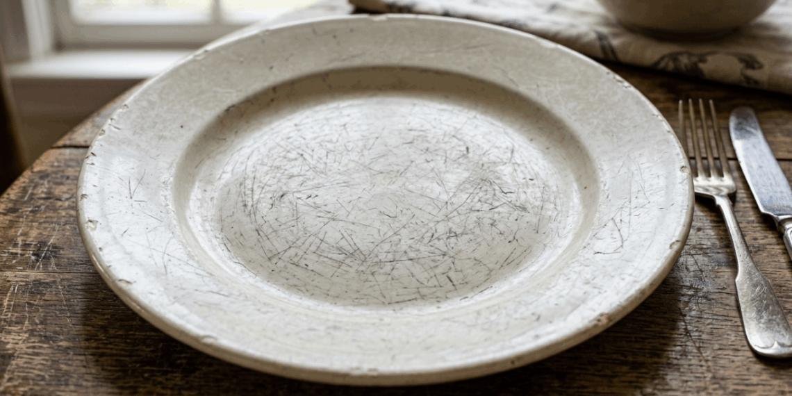 Pare de gastar dinheiro comprando novos conjuntos de jantar porque os seus pratos de porcelana estão riscados: esse é o truque caseiro muito mais barato que renova a superfície da louça