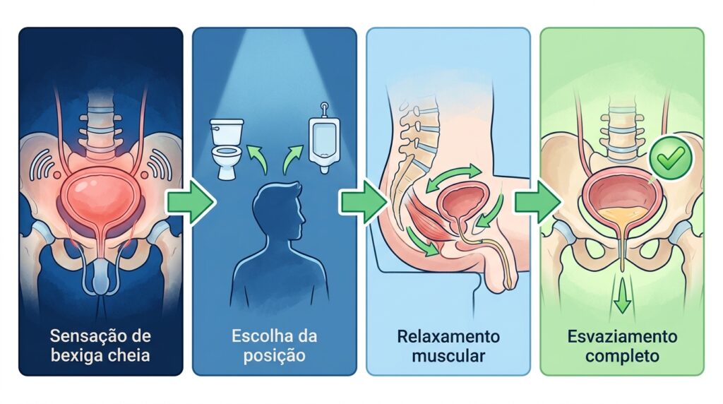 Urinar sentado ou em pé: qual posição esvazia melhor a bexiga e protege a próstata?