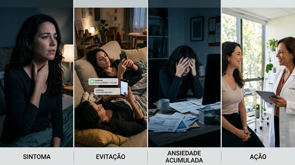 Evitar ir ao m&eacute;dico apesar dos sintomas nem sempre &eacute; coragem: a psicologia explica por que voc&ecirc; adia isso