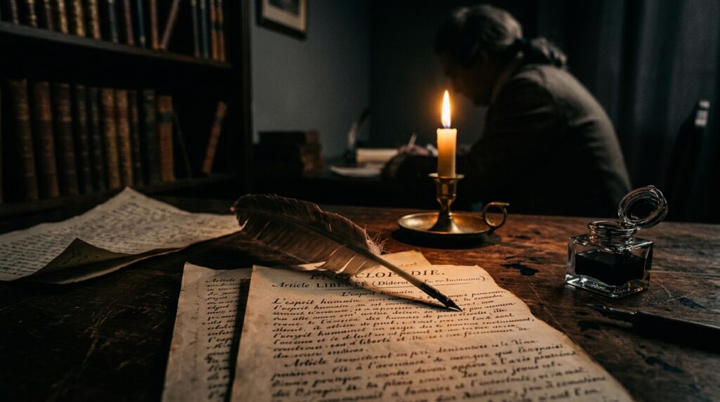 Frase do dia de Denis Diderot, enciclopedista francês materialista: 'A liberdade de pensar é o direito mais sagrado do homem'