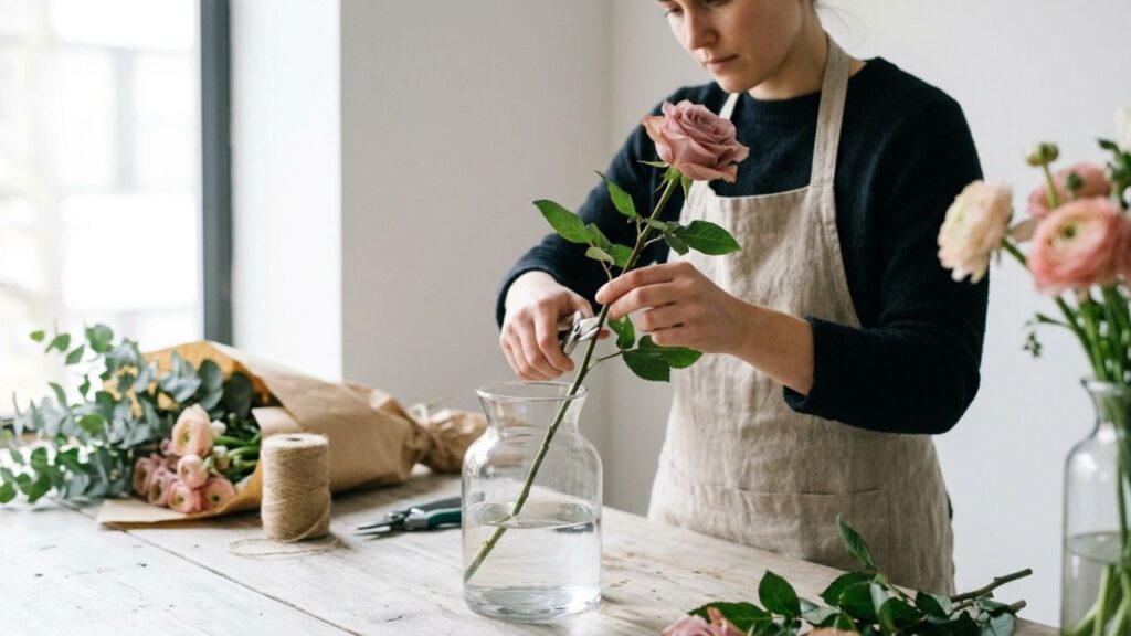 Regar-as-plantas-3-1024x576 Não jogue o buquê no vaso sem antes cortar as pontinhas do caule: essa é a maneira correta de podar do jeito certo para a flor beber toda a água e não morrer logo
