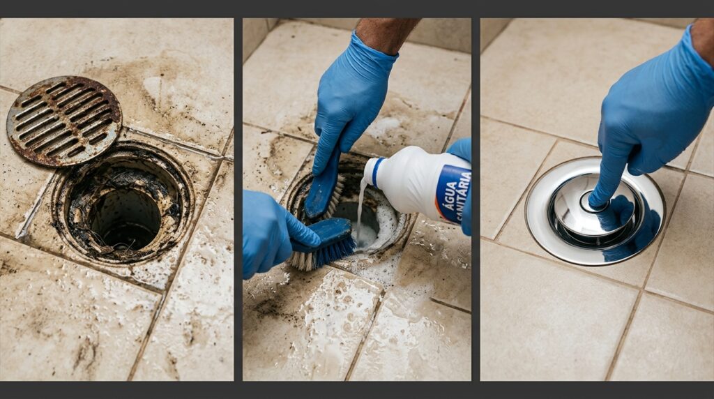Sealing_drain_to_prevent_entry_202607151524-1024x572 Ralos sem tampa são um perigo mortal: a criatura cega que sobe pelo encanamento não é lenda urbana, é realidade em 2026.