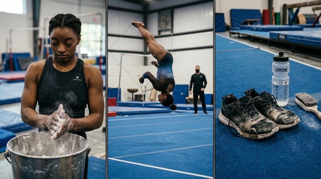 Frase do dia de Simone Biles: "Eu treino mais quando ninguém está olhando." – Como manter o foco quando tudo fica contra você segundo uma das maiores atletas de todos os tempos.