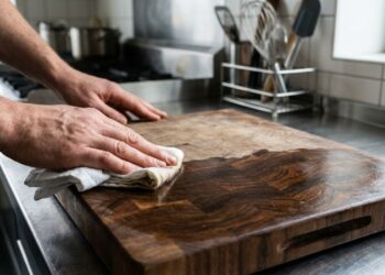 Como desinfetar tábuas de carne de madeira: o método natural que remove manchas profundas sem danificar as fibras do material