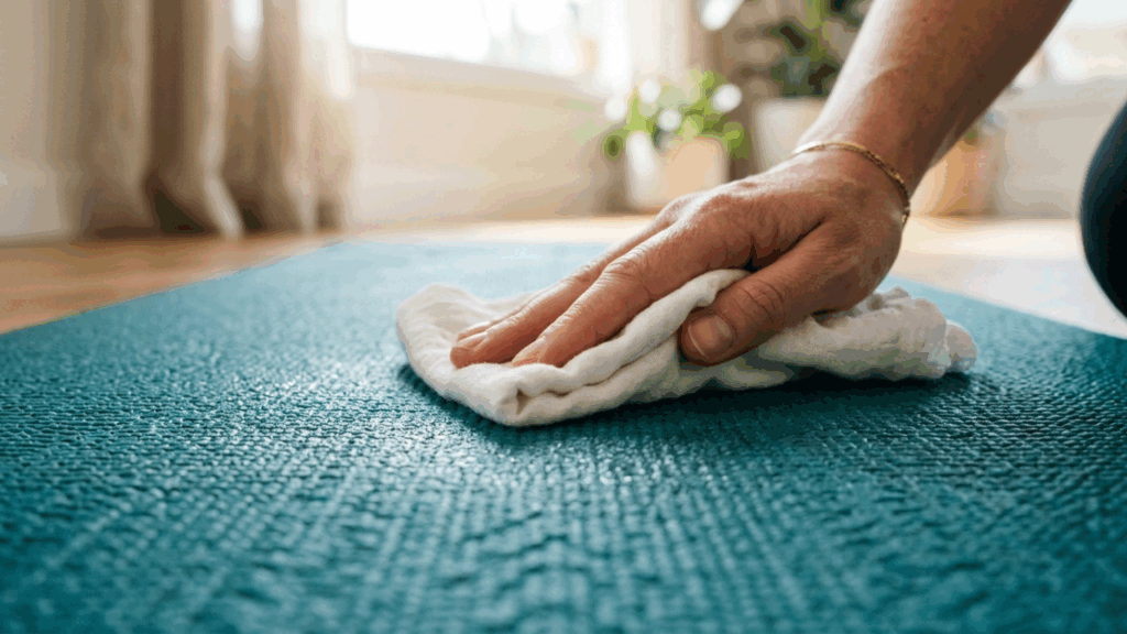 Tapete-de-yoga-3-1024x576 Pare de sofrer com tapete de yoga que escorrega durante os exercícios: esse é o método certo de limpar a peça com pano macio e secar à sombra para prolongar a vida útil do acessório