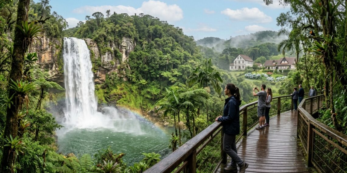 A Gramado Catarinense ostenta uma cachoeira de 125 metros na Serra do Mar e guarda o museu mais antigo do estado fundado em 1933