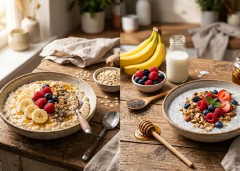 Mingau de aveia ou pudim de chia: qual escolha transforma seu café da manhã