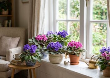 Como cultivar a violeta-africana em casa usando subirrigação para manter as folhas aveludadas livres de fungos