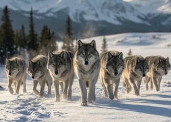  Como os lobos se organizam em formação militar para abater presas muito maiores