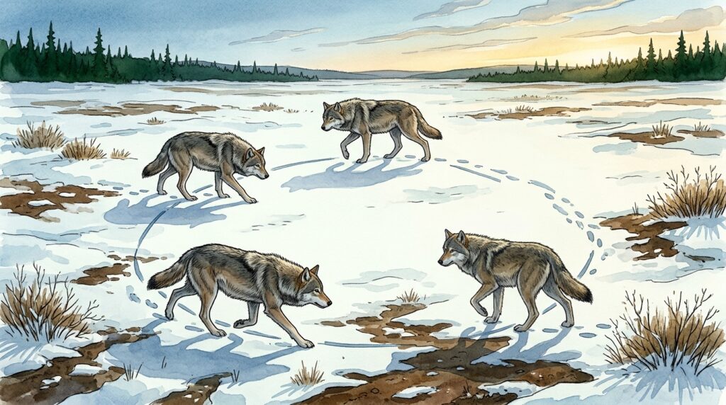 Como os lobos se organizam em formação militar para abater presas muito maiores
