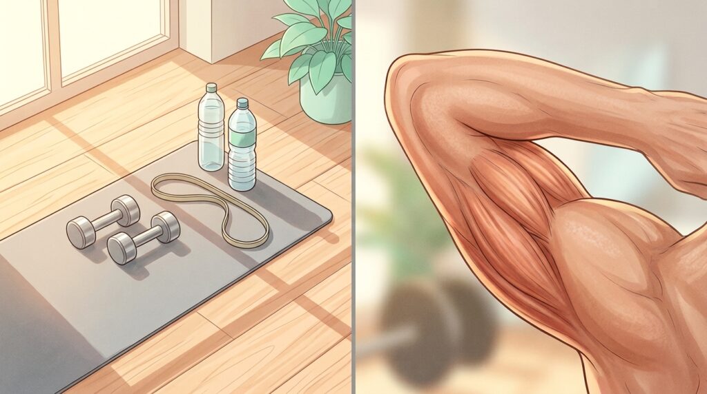 Por que fazer exercícios em casa com halteres ajuda a eliminar a flacidez dos braços após os 50