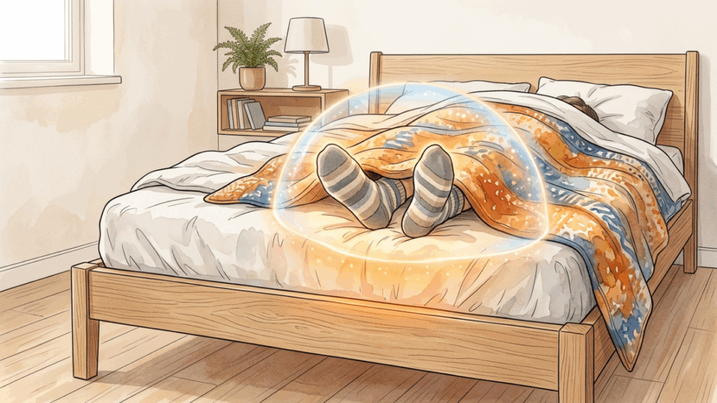A tática mais primitiva da sua mente para o sono: por que cobrir os pés na cama salva a sua noite