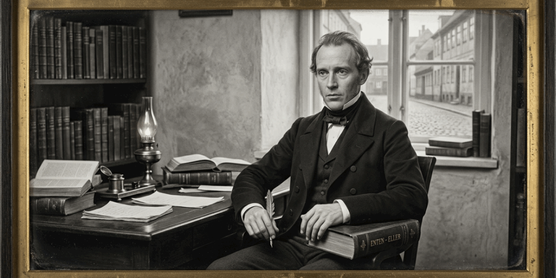Søren Kierkegaard, pai do existencialismo e observador das angústias da alma: "A angústia é a vertigem da liberdade.":