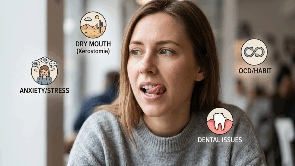 Por que você não consegue parar de passar a língua nos dentes? Conheça os principais gatilhos