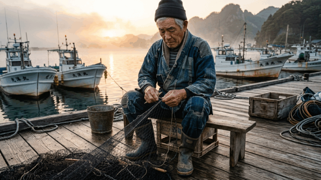 Provérbio japonês do dia: "Depois da tempestade, o pescador conserta a rede..."