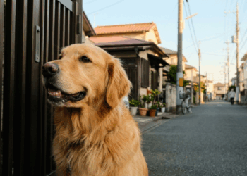 Golden retriever viraliza ao transformar a chegada de seu vizinho favorito em festa diária