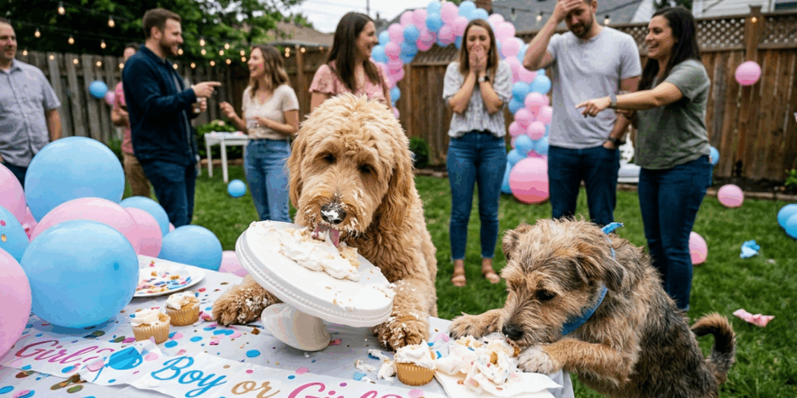 “Só iam descobrir no parto!”: cachorro passa 13 minutos lambendo chantilly e vira-lata Bambino precisa salvar o chá revelação