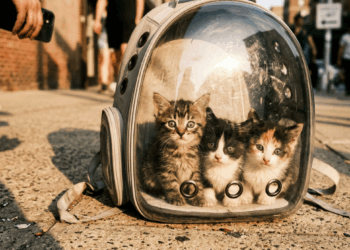Socorrista encontra mochila abandonada em dia de calor e salva trio de gatinhos por pouco